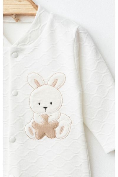 Krazber Teddy Bear Embroidered Baby Jumpsuit