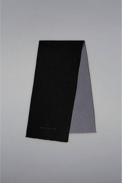 PAUL&SHARK Men's Iconic Wool Black Shawl and Scarf - Scarf 14317006 -R24