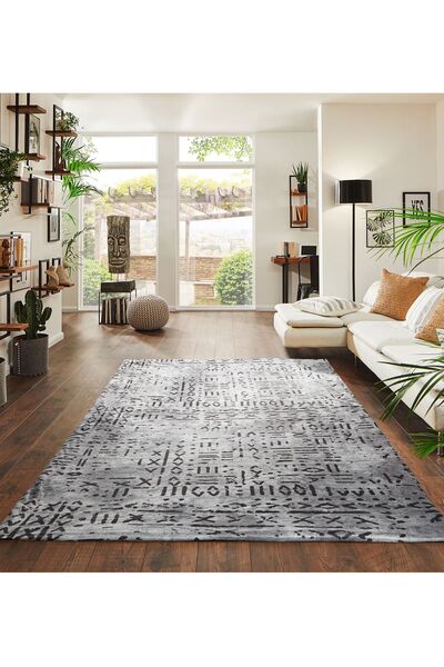 RENKLİBUTİK Modern Desenlerde Kadife Dokulu Lastikli Süngerli Kaymaz Yıkanabi...