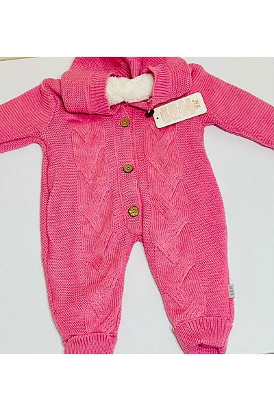 PİRİNÇ BEBE Baby Inner Fairy, Knitted Fluffy Buttoned Jumpsuit