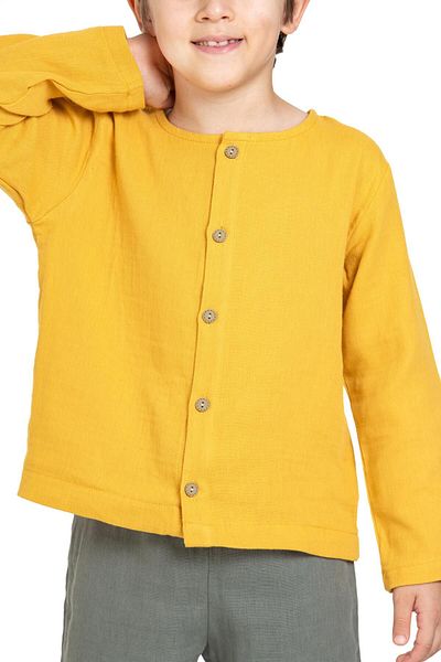 zepkids Boy's Mustard Khaki Trousers Set with Shirt