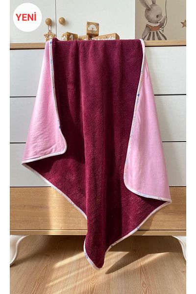Alpar Tekstil Double Sided Plush Blanket - Baby Girl, 75X90Cm, Plum
