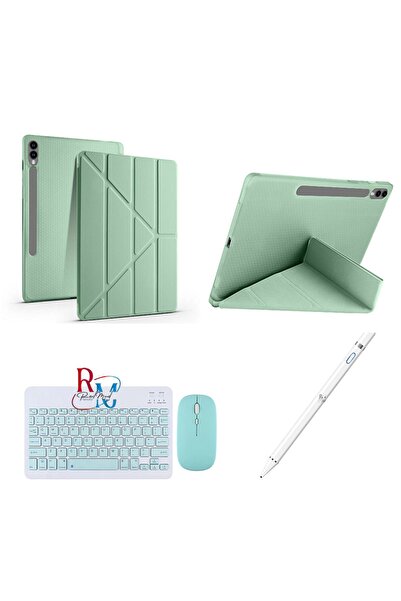 redmud teknoloji Galaxy Tab S9 X710 11 inç Uyumlu Standlı Kılıf Dokunmatik Kalem ve Klavye Mouse 3lü Set