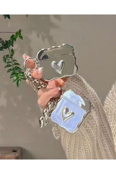 KILIF HOUSE حافظة قلب متوافقة مع الجيل 1/2 مموجة مطلية بالنيكل