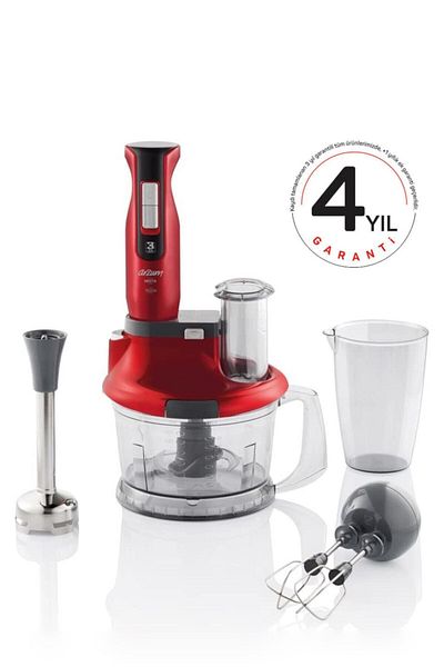 Arzum Hestia Ar1058 1500 Watt Multi Blender Set - Pomegranate Plastic, 1.5 L C/F, Official Distr