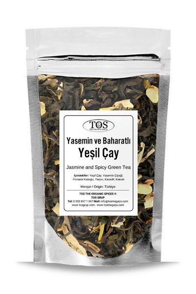 TOS The Organic Spices Green Tea - Jasmine and Spicy, 100 g (1St) Quality)