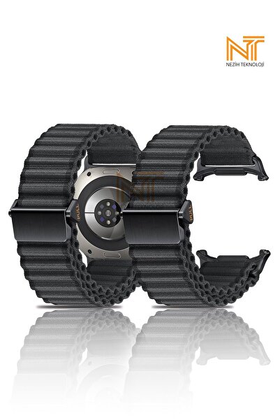 Nezih Case Samsung Galaxy Watch Ultra 47mm Uyumlu Naylon Kumaş Hasır Örgülü K...