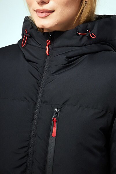 Ottawe Kapüşonlu Beş Cepli Uzun Kollu Su ve Rüzgara Dayanıklı Rahat Kalıp Tar...