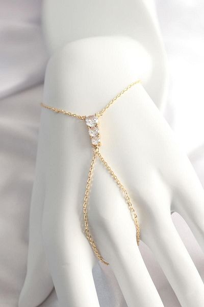 REBORN DESIGN Dean Gls Brass Gold Color Zircon Stone Waterway Şahmeran