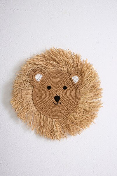 Maison Avf Bohem Doğal Rafya Saçaklı Çocuk Bebek Odası Rafya Ayı Duvar Süsü