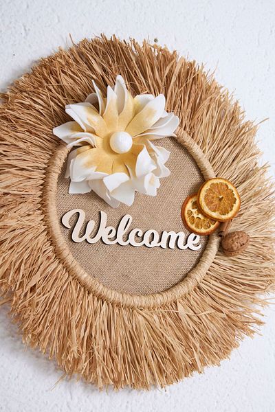 Maison Avf Bohemian Decorative Raffia Eva Artificial Flower Door Ornament