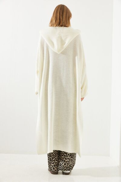 Bianco Lucci Жіночий довгий пуловер-туніка Salas з боковими розрізами та капюшоном 60651001