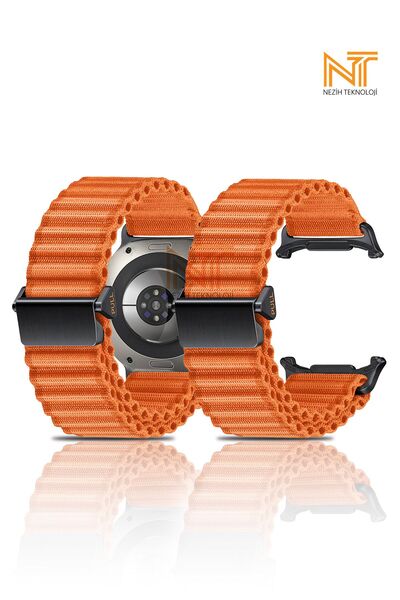 Nezih Case Samsung Galaxy Watch Ultra 47mm Uyumlu Naylon Kumaş Hasır Örgülü K...