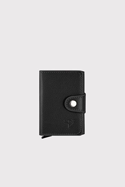 Garbalia Πορτοφόλι Bern Natural Black Γνήσιο Δερμάτινο Λεπτό Πορτοφόλι με Μηχανισμό Κάρτας