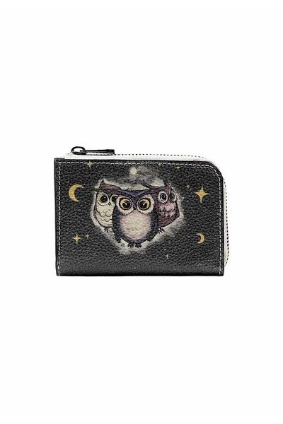 Dogo Navy Blue Women's Wallet - Owls Family Design