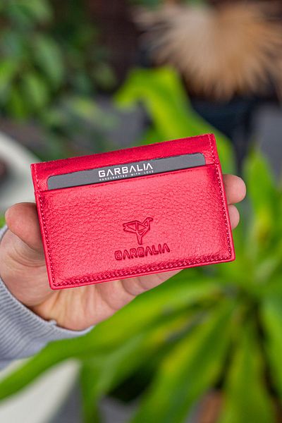 Garbalia Vera Genuine Leather - Red Minimal Card Holder