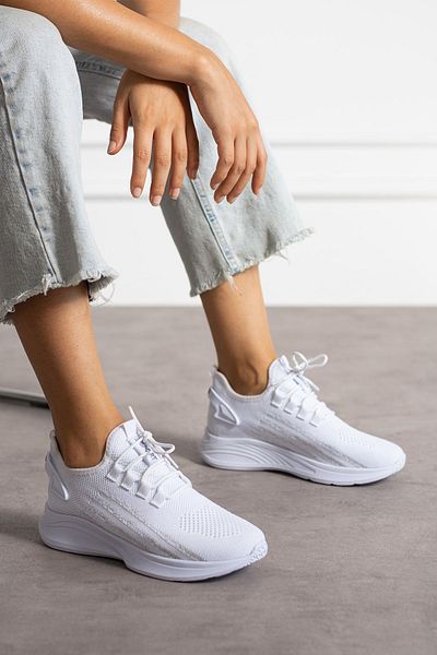 en7 Unisex White Ice Knitwear Sneaker - Washable and Comfortable, Odorless Sneakers 015