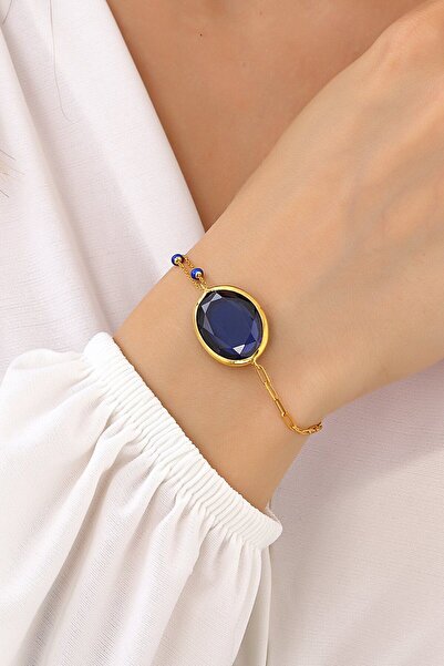 MySilvers Safir Taşlı Sıvama Gümüş Bileklik