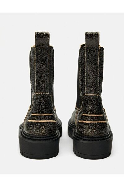 Butik ALLBUCKS ZA RA Hakiki Gerçek %100 Deri Çatlak Görünümlü Dokulu Bilekten Bot ABZRA0039