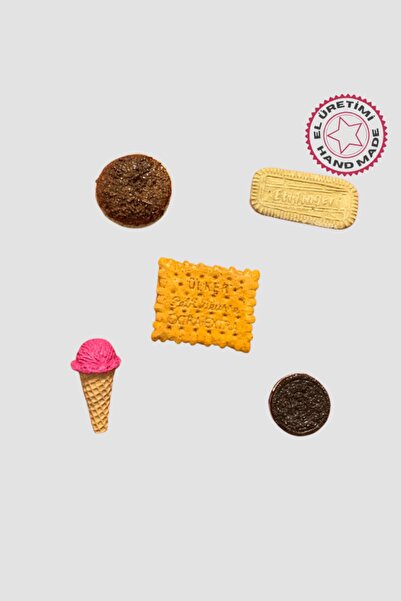 Uretti - Pınar 2572 El Yapımı 5'li Tematik Minyatür Yiyecekler Magnet