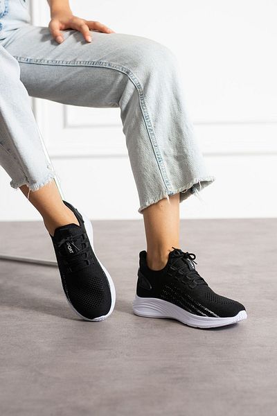en7 Unisex Black and White Knitwear Sneaker - Washable and Breathable, Odorless Sports Shoes 015