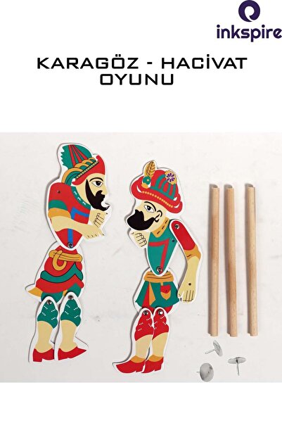 inkspire Geleneksel Hacivat Karagöz Gölge Oyunu Oynar Eklemli Karagöz Hacıvat...