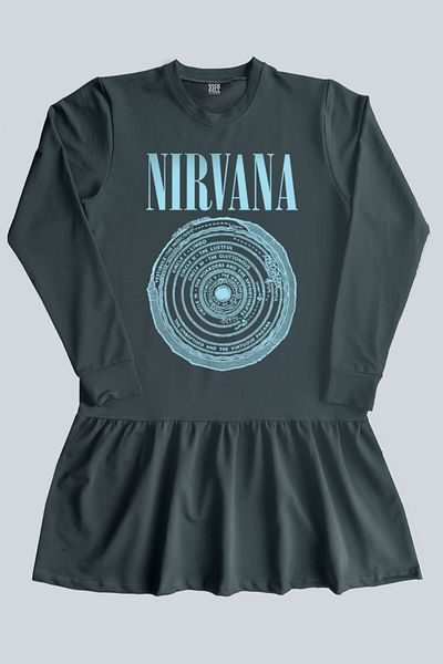 ROCKANDROLL Circle Circle Nirvana Φούτερ φόρεμα Relax με πλισέ φούστα από ανθρακί