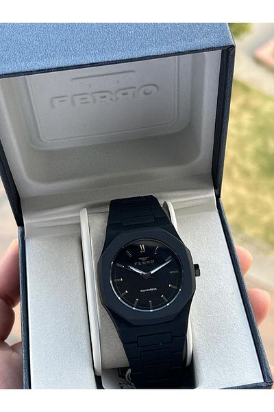 FERRO Men's Wristwatch Ef1140-Y12 - 50 Mt Water Resistant, Polycarbon Case and Cord