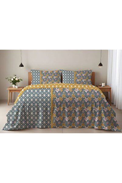 Evmila Σετ Παπλωματοθήκη με Σχέδιο Λουλουδιών 200x220 εκ. 2 Τεμάχια 50x70 εκ.