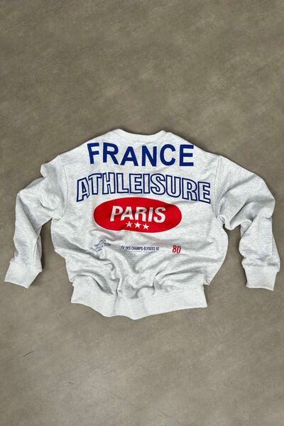 Sue Store Hanorac oversize cu imprimeu Paris Gri Melange