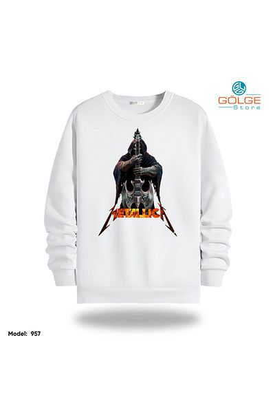 Gölge Store Metallica Chest Printed Slimfit Crew Neck 2 Thread Unisex Sweatshirt