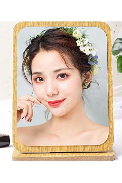TARIK HOME Ahşap standlı menteşeli cam makyaj aynası traş  aynası komedin dre...