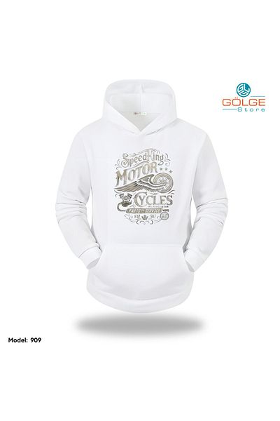 Gölge Store Φούτερ MoTorCycLeS με στάμπα στήθους Oversize Unisex με κουκούλα