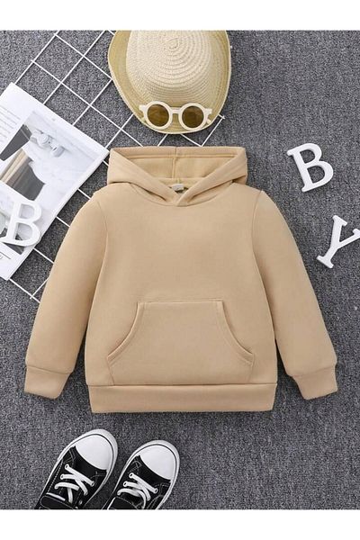GLOWES Unisex Παιδικό φούτερ - Βαμβακερό 3 κλωστών, Μην φανταζόμαστε πίσω εκτύπωση, μεγάλη κουκούλα