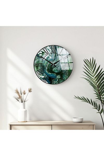 huhuli Modern Designed Glass Wall Clock Huhu334