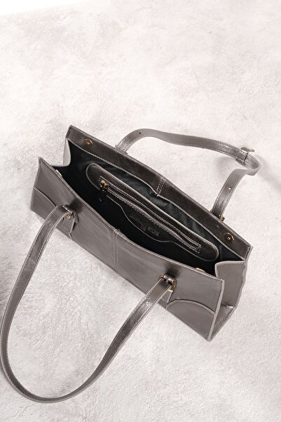 Çantacımstore Geantă de umăr pentru femei Mng Grey - cu cataramă