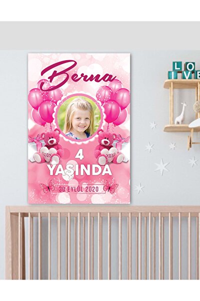 enozeli 70X100 CM Ayıcıklı Doğum Günü Pankartı
