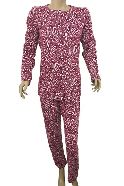 Tuba 9276- Women's Front Open Winter Pajamas Set