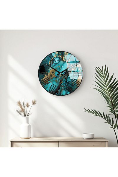 huhuli Modern Designed Glass Wall Clock Huhu333