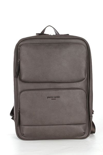 Pierre Cardin Pirre Cardin 01Pc00106 - Vegan Gray Backpack, Water Resistant Notebook Bag