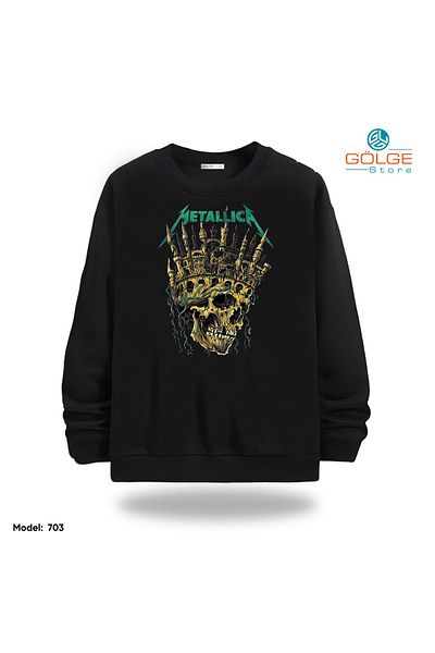Gölge Store Metallica Chest Printed Slimfit Crew Neck 2 Thread Unisex Sweatshirt