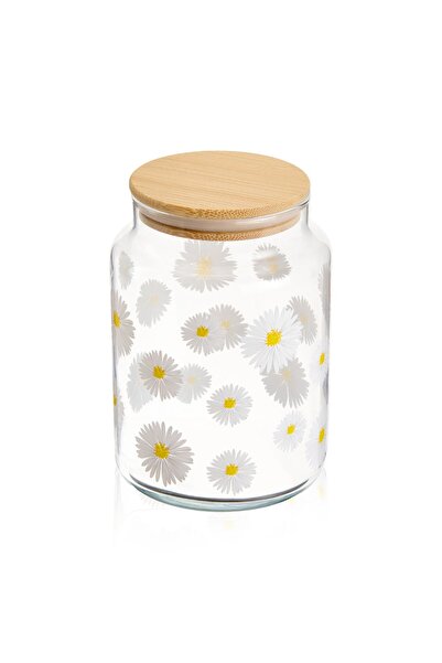 Rakle Transparent 890 ml Jar, Orange Details, Practical and Stylish Storage Solution