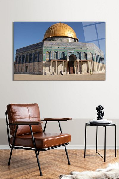 Vosevu Γυάλινη ζωγραφική Al-Aqsa Mosque Jerusalem, Μοντέρνα διακόσμηση σπιτιού και γραφείου, Διακόσμηση τοίχου δώρου, άθραυστο γυαλί