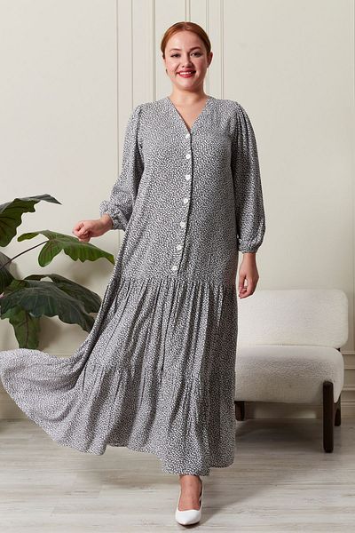 BW BEST WOMAN Long Viscose Avilla Dress - Floral Pattern