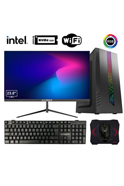 XASER Tetrix X6 i7 4770 16GB Ram 512GB M.2 NVMe SSD 23.8" Monitör Masaüstü Of...
