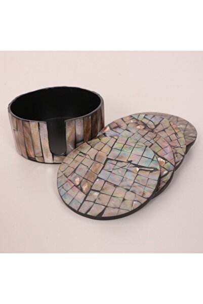 Mylamp Muteber Natural Pearlescent Boxed 6-Piece Coasters