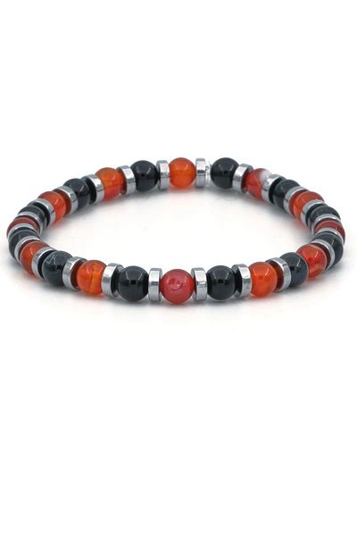 SUMRA Natural Agate and Hematite Stone Bracelet - Sm-B-0077