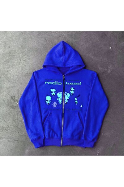 MAYDAY CULTURE Radiohead Синя унісекс куртка - Regular Fit, прямий крій, з пр...