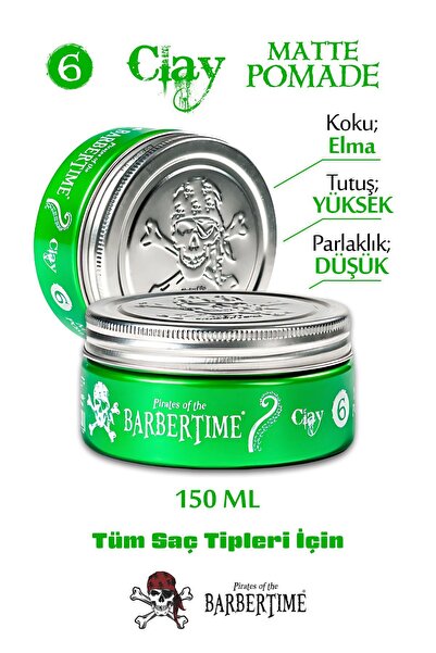Barbertime Clay Matte Pomade 06 Saç Şekillendirici Wax 150ml
