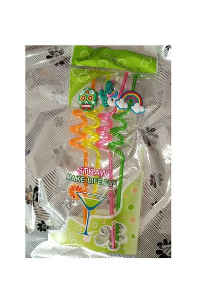 Fark Teknoloji Figured Straw Set of 4 Fun Cocktail Straw